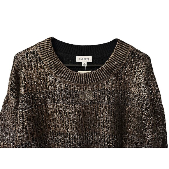 NEW Evereve Womens Size Medium Atlas Pullover Open Knit Copper Sweater $108 - Picture 3 of 8